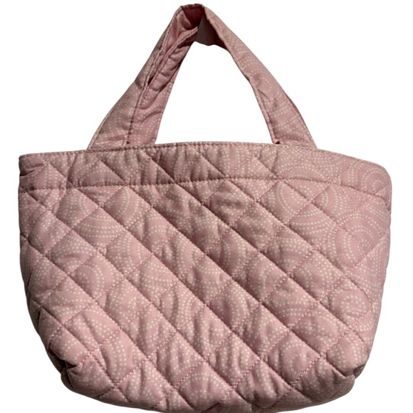 NWOT- Quilted Koala small tote bag, pink with white dotted circles - Picture 1 of 9